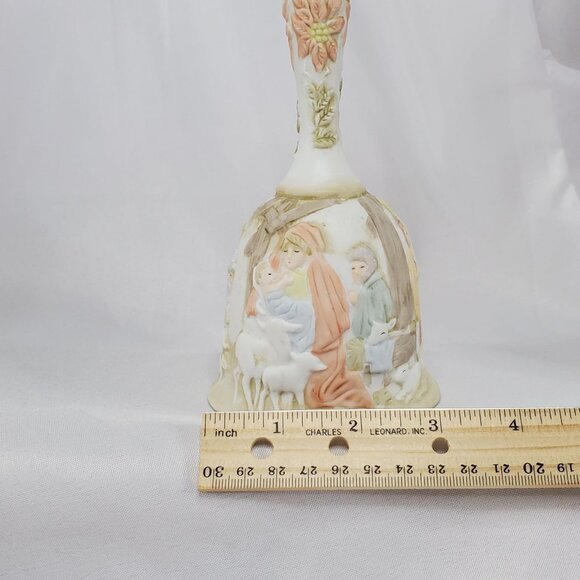 VTG Lefton Christopher Collection Porcelain Nativity Bell Hand Painted 1982 - Picture 9 of 11